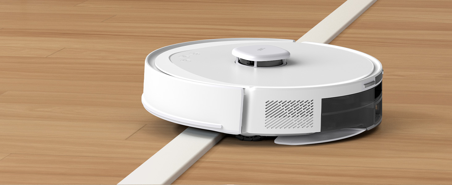 Робот-пилосос Tapo RV30 Max Plus з функцією миття та автоматичною станцією самостійного очищення, 5300Pa, LiDAR+IMU, голосове керування Alexa & Google Assistant, білий