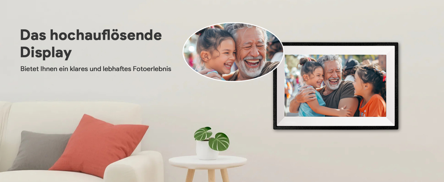 Frameo Цифровий фоторамка 10.1 дюйма, WALN, 32 ГБ, автоповорот, відправка фото/відео через додаток