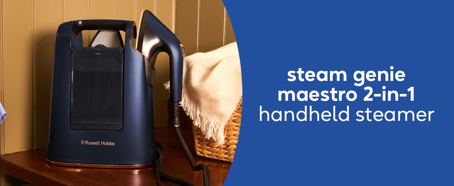 Праска Russell Hobbs Steam Genie 2-в-1: праска + запарювач (1700W, 20г/хв, сумка, 3 насадки)
