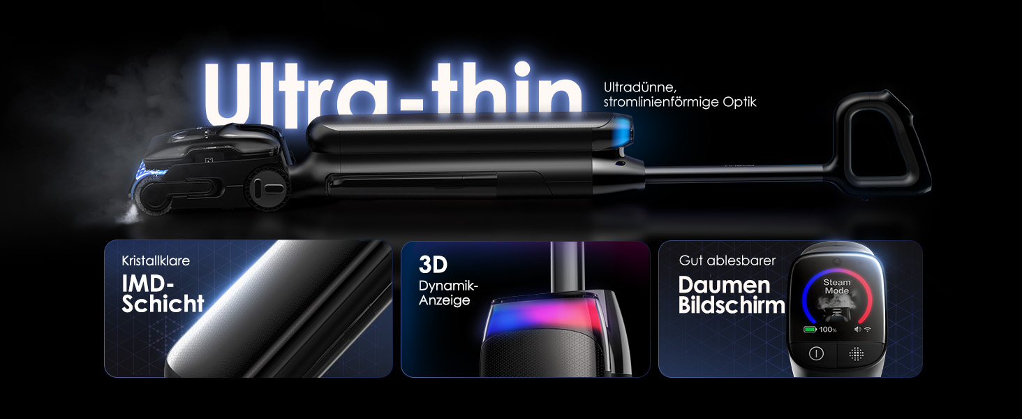Tineco Floor One S9 Artist Steam Pro: Акумуляторний пилосос для вологого та сухого прибирання, 22000 Па, анти-заплутування, сушка гарячим повітрям 85°C, 50 хв роботи, для твердих поверхонь, шерсті тварин