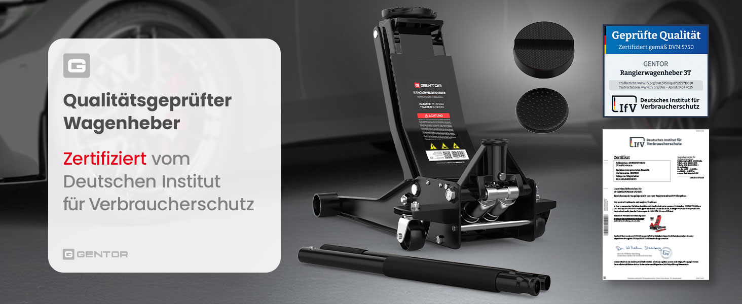 Гідравлічний домкрат 3T низькопрофільний 75-505мм з гумовими накладками для легкових авто та SUV – професійний, поворотний на 360° (Чорний)