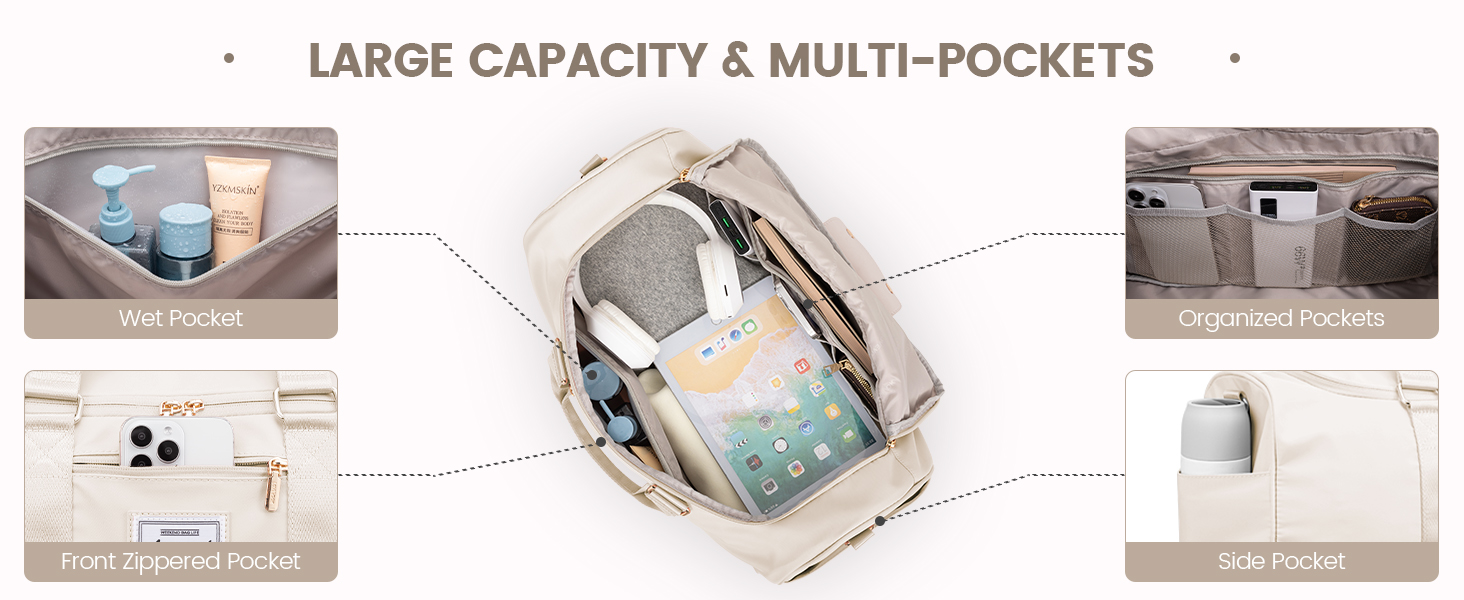 Спортивна сумка LOVEVOOK: дорожня, для вихідних, з відділенням для взуття та мокрих речей, водонепроникна, для пляжу, сауни, ручної поклажі, зелена (M, світло-блакитний)