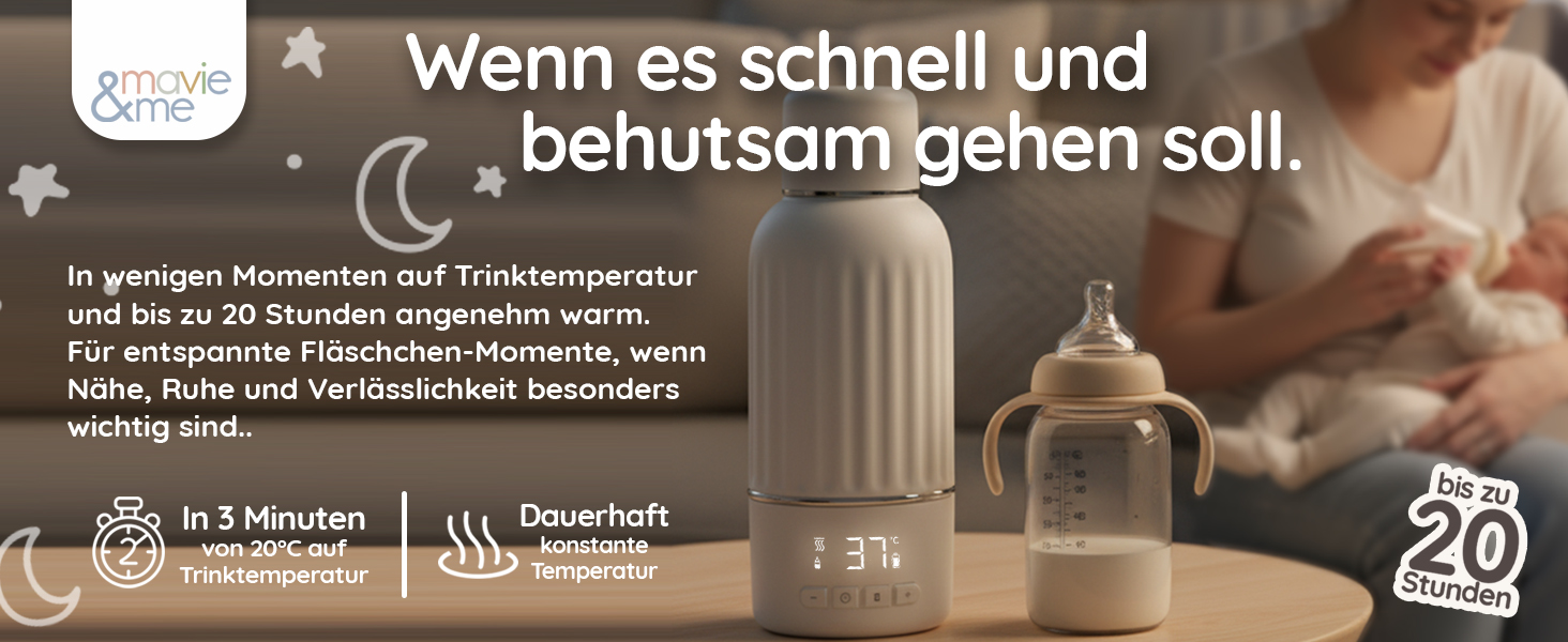 Підігрівач для пляшечок Baby 500 мл, швидкий нагрів за 3 хв, BPA-free, стерилізація, портативний, акумуляторний, білий матовий