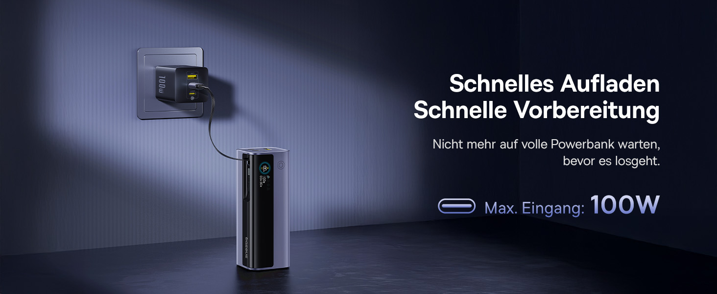 Powerbank Baseus EnerGeek для ноутбука: 20000mAh, 100W, 2x USB-C PD 3.0, Digital Display, сумісний з MacBook, Dell, HP, SteamDeck, iPhone, Samsung