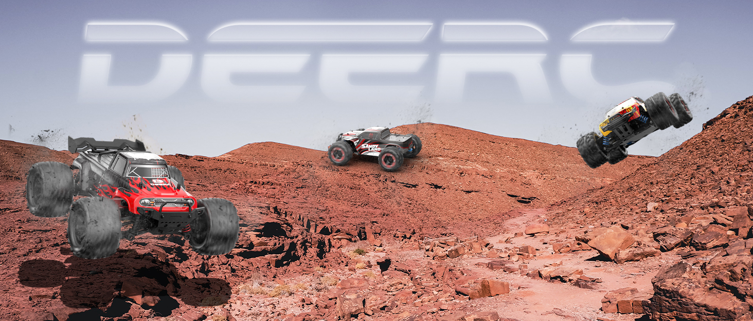 Радіокерований автомобіль DEERC 1:10 4WD 60+ км/год, безщітковий, для дорослих, позашляховик, 40+ хв роботи, подарунок хлопчику (210E)