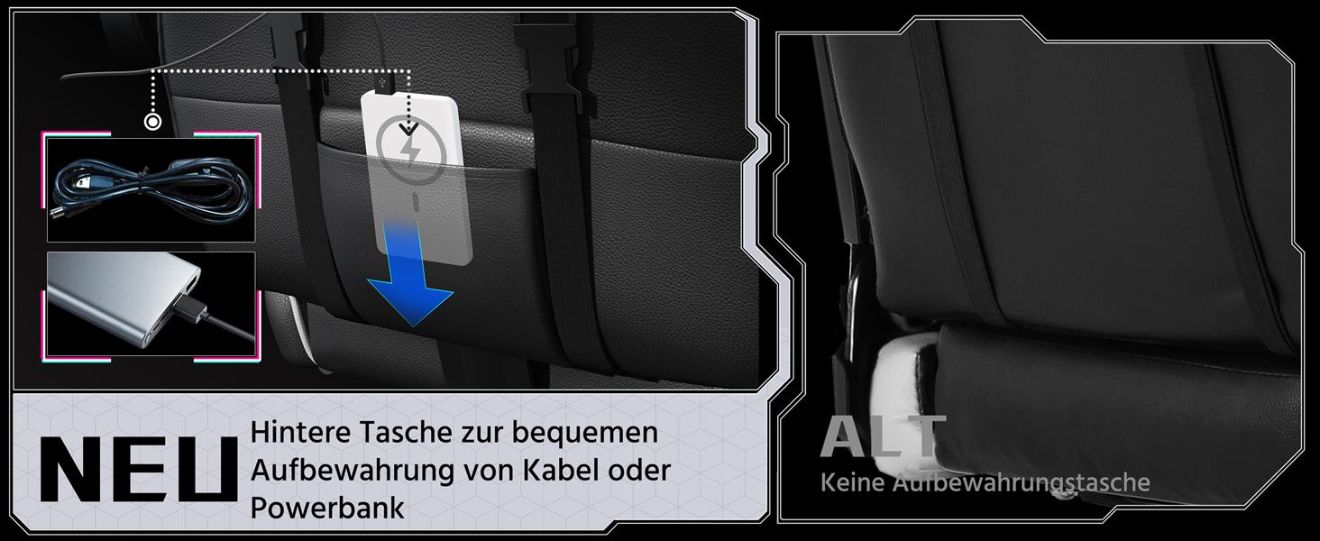 Ігровий крісло Yaheetech з масажем, комп'ютерне крісло з підніжкою, біле, регульована спинка 90-135°