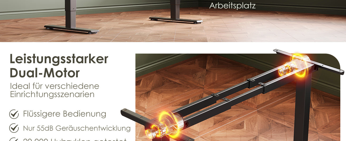 Регульований стіл OffiGo з 2 моторами: чорний, USB-C, 100-200 см, 3 пам'яті