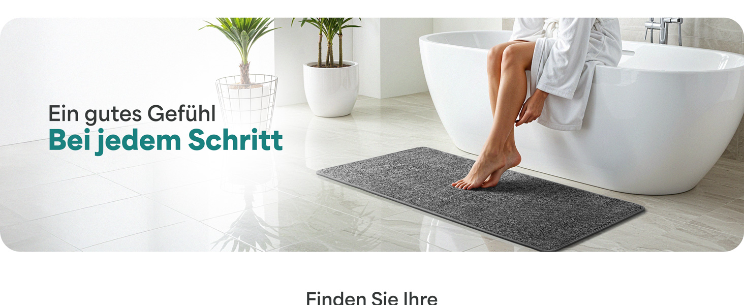 Килимок для ванної кімнати сірого кольору, 50x80 см – неслизький, швидковисихаючий, легко миється