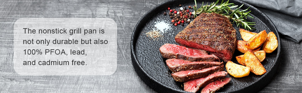 Сковорода-гриль AIKENBBKK 24x24 см з знімним ручками, антипригарне покриття, для стейків, сумісна з духовкою, миється в посудомийній машині (біла)