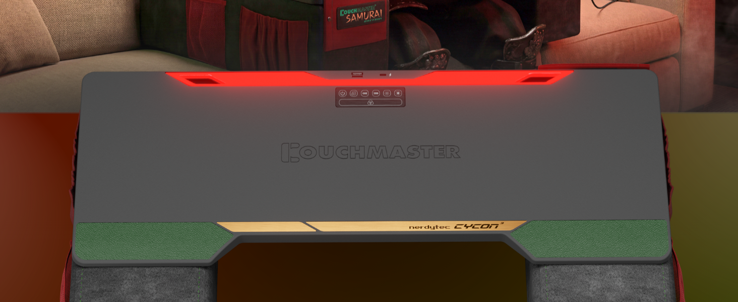 Couchmaster CYCON³: ергономічний стіл для ноутбука для дивану, софи та ліжка, з USB хабом (Samurai Black Edition)