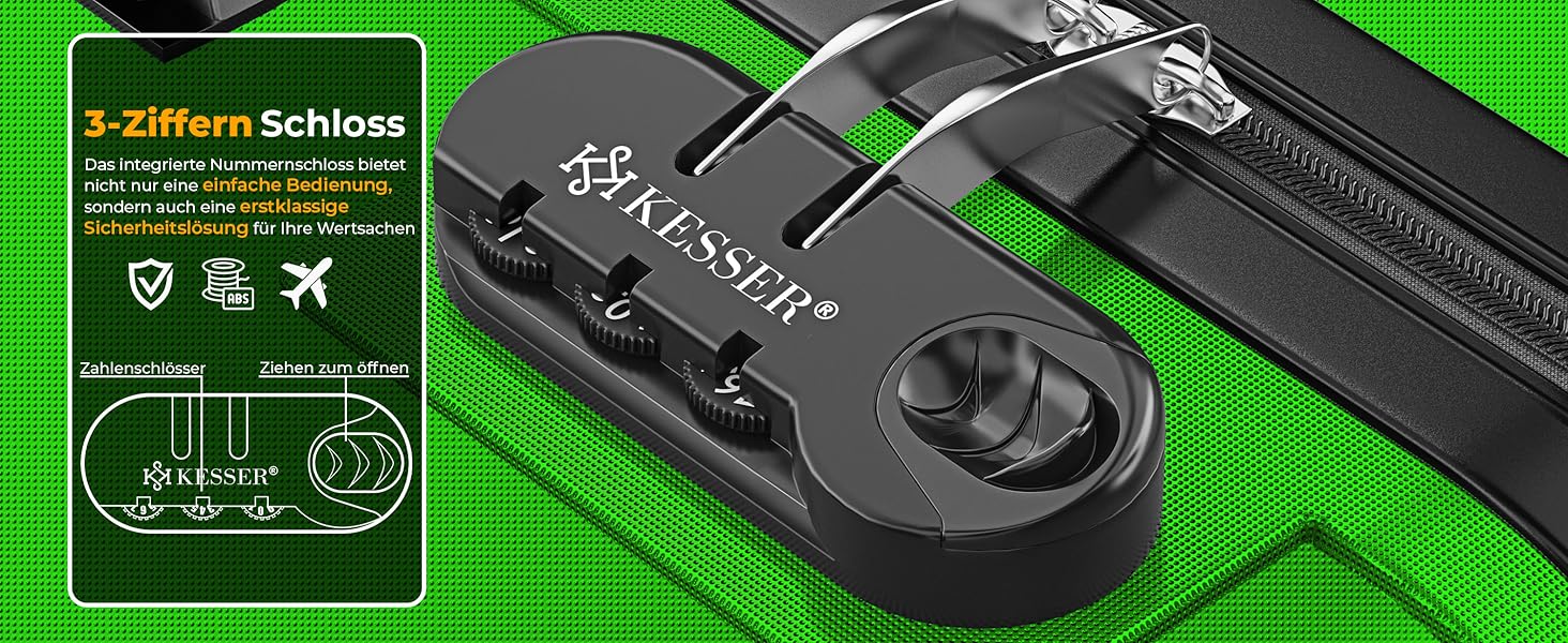 Валіза KESSER® з жорстким корпусом, вагова шалька та багажний жетон | Роликова валіза з кодовим замком, телескопічна ручка (шампань, 75 см – 120 л)