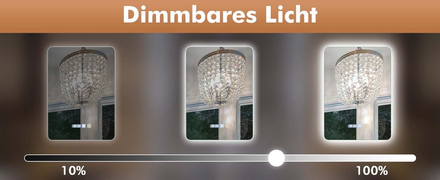 Дзеркало Bellanny LED з підсвічуванням 60 см | Настінне дзеркало для ванної кімнати, комодний дзеркало | Дзеркало для макіяжу з сенсорним вимикачем, 3 кольори світла, регульована яскравість, проти запотівання, IP44, горизонтальне/вертикальне (прямокутне - 70*50 см)