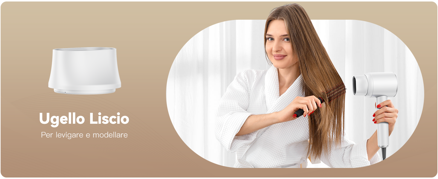 Іонний фен для волосся DEWILY з дифузором 1800Вт, 3 температурні режими, компактний дорожній фен для кучерявого волосся, білий