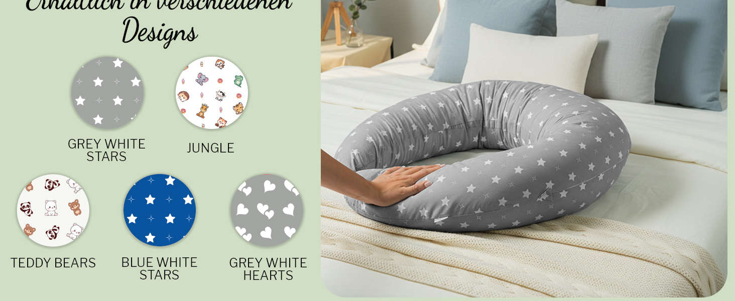 Підтримка для вагітних Stillkissen XXL 200x70 см. Подушка для годування та сну, бамбук, ергономічна, для вагітних та годуючих, з бавовняним чохлом, 100% бавовна, багатофункціональна