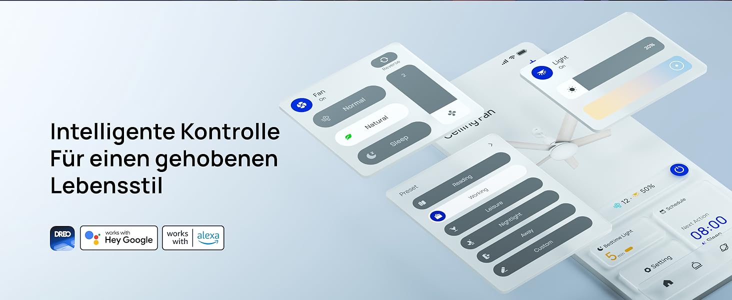 Стельовий вентилятор DREO Smart з підсвічуванням 132 см, 12 швидкостей, LED, DC-мотор, таймер, пульт/APP/Alexa, білий RGB