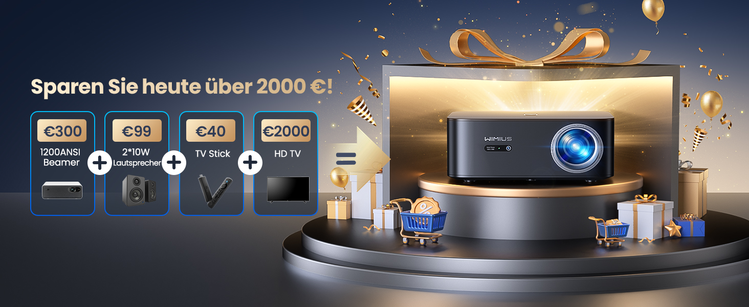 Beamer 4K для дому з Google TV, 1200 ANSI, Netflix, FHD 1080p, автофокус, корекція трапеції, 20W, WiFi6, Bluetooth, для вулиці, чорний