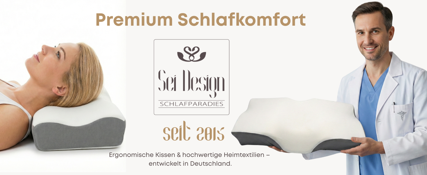 Ортопедична подушка для шиї Sei Design з Memory Foam - для спини та боку, Oeko-Tex®, Lyocell, охолоджуючий чохол