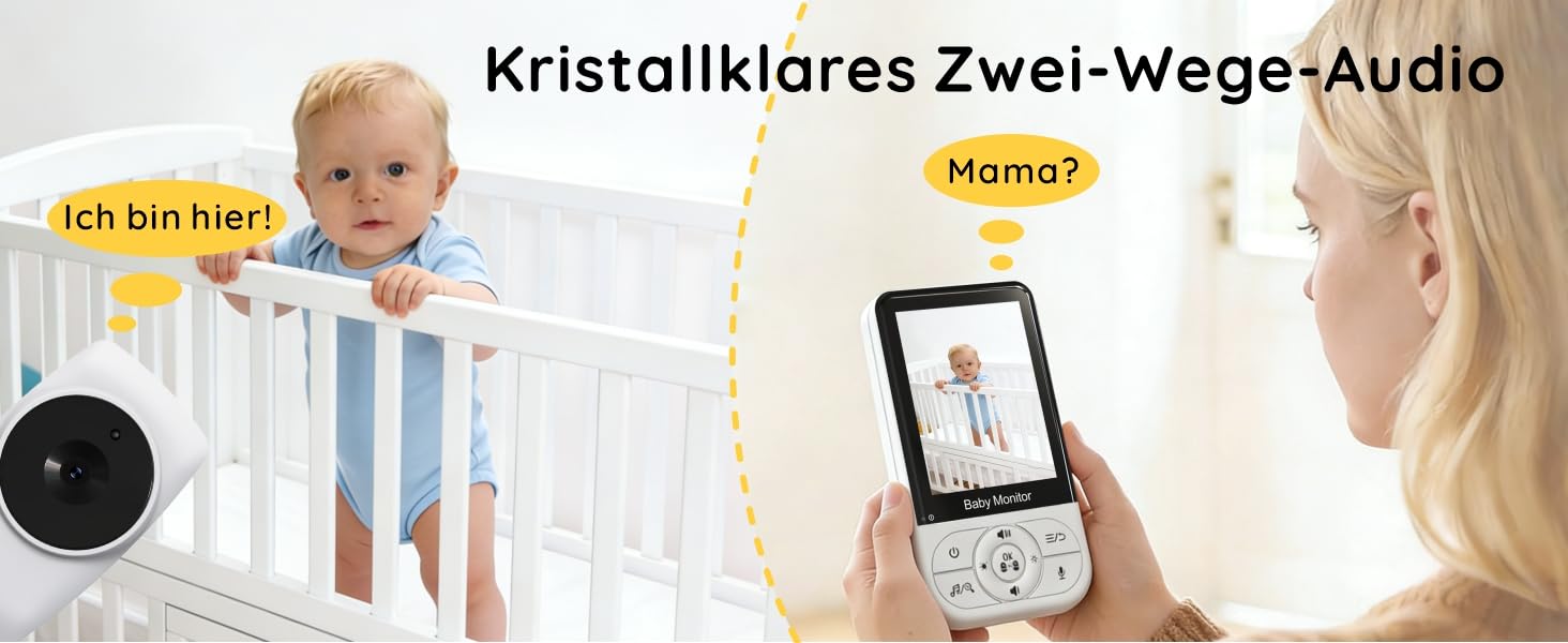 Відеоняня Babystar з камерою та аудіомоніторингом, LCD-дисплей 3,2 дюйма