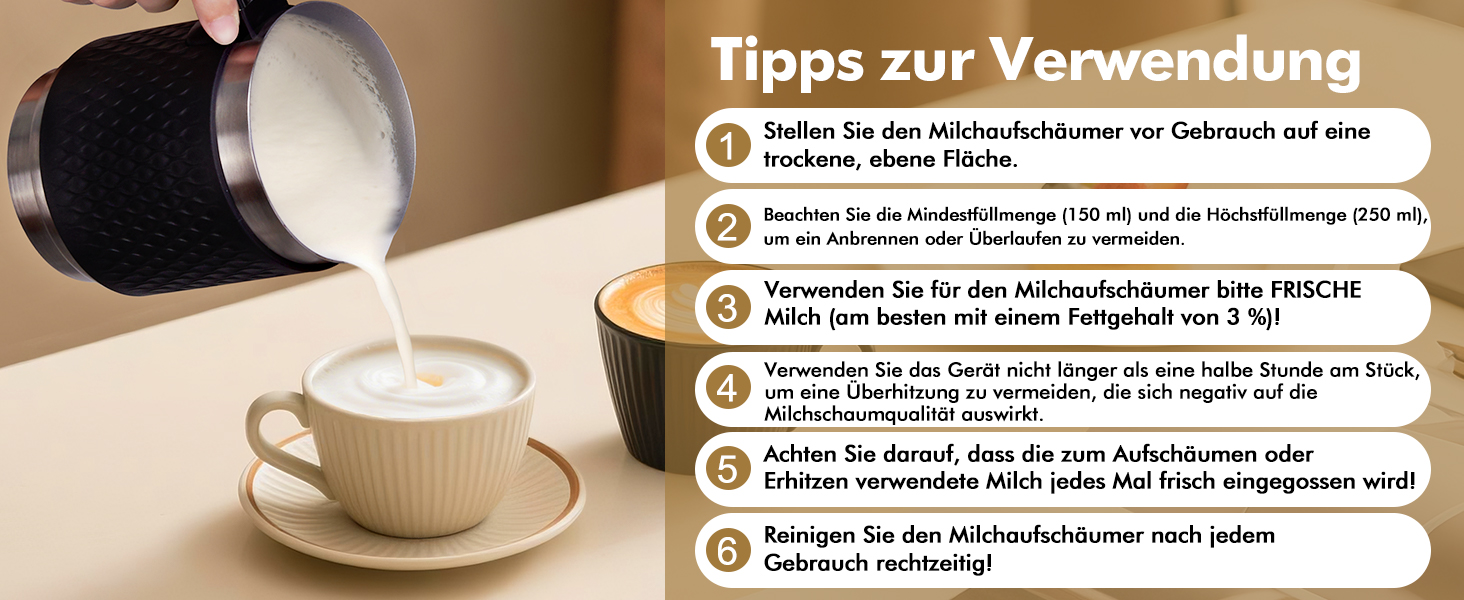 Електричний спінювач молока 5-в-1: автоматичний спінювач молока 350 мл, миється в посудомийній машині, для гарячого та холодного молока, капучино, лате, гарячого шоколаду