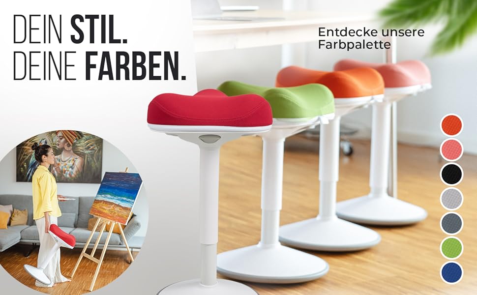 Офісний стілець ZIP SH-01 Graphitblau: ергономічний, регульована висота (58-83 см), знімний чохол, сертифікат IGR