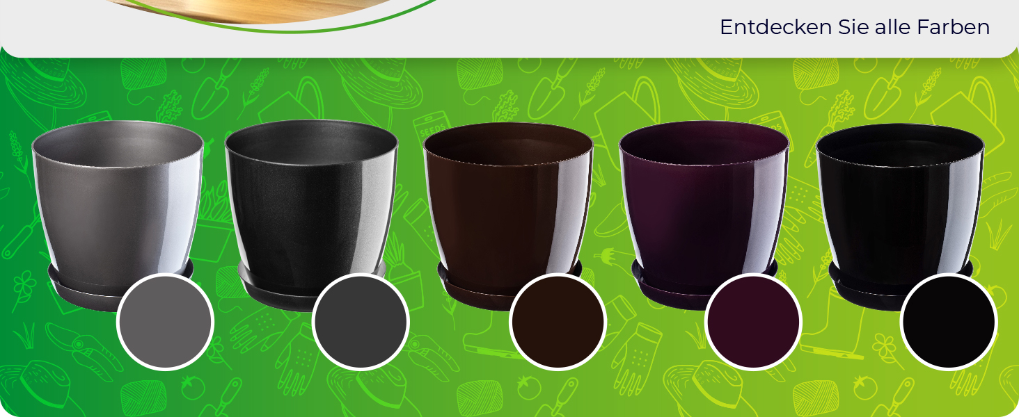 Набір горщиків для квітів KADAX (3 шт., 20 см, бежевий) – пластикові горщики для дому, підвіконня, кімнатних рослин та трав