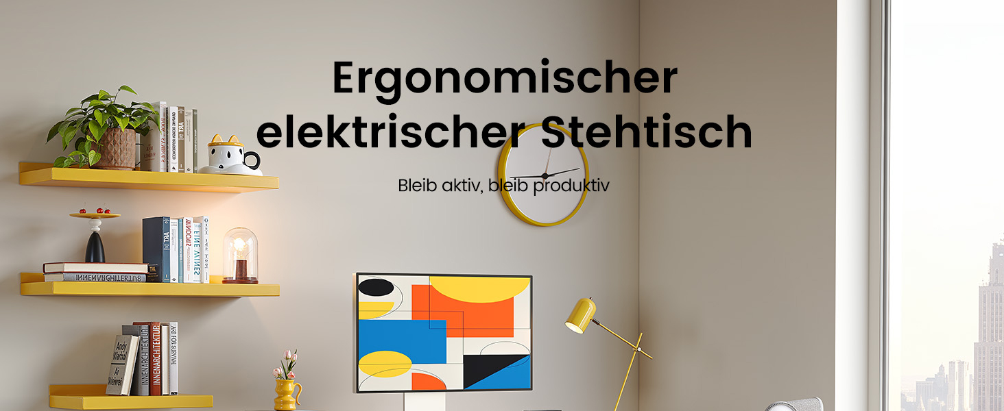 Електричний регульований стіл ErGear 100x60 см, світле дерево, з пам'яттю та з'єднувальною пластиною для дому та офісу