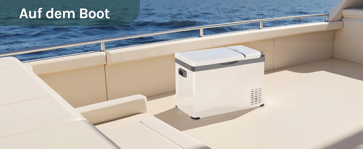 Автомобільний холодильник WOLTU 30л, електричний 12/230V, двозонний, для авто, пляжу, пікніка - білий + адаптер