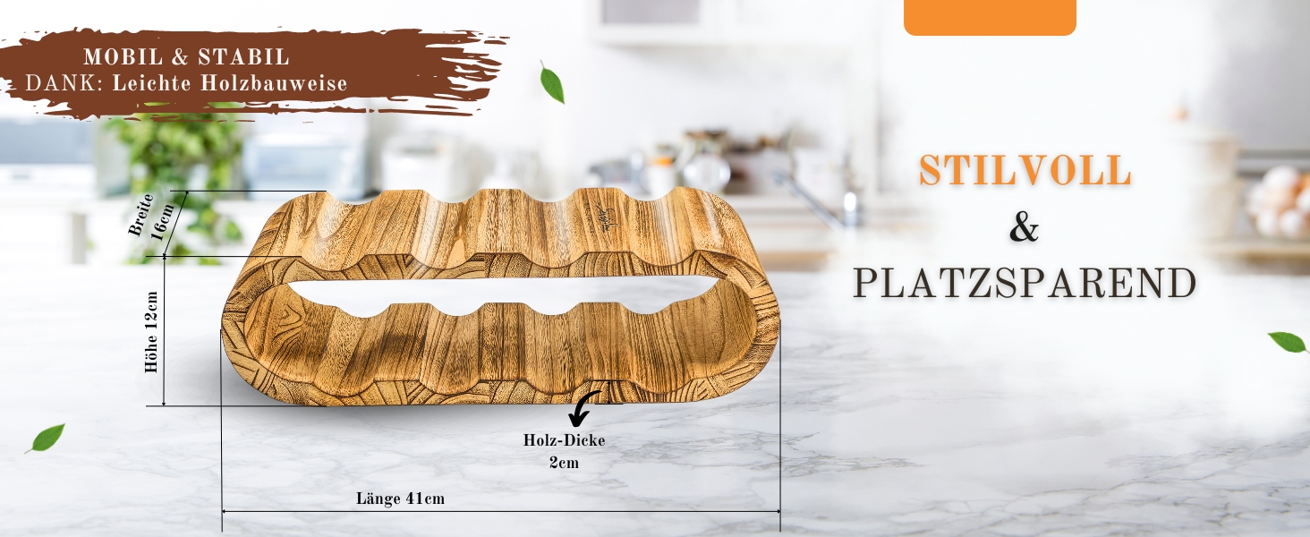 Дерев'яна полиця для вина Rustikales Weinregal - підставка для 8 пляшок, 2 яруси, ручної роботи, олія, для кухні, їдальні, вітальні