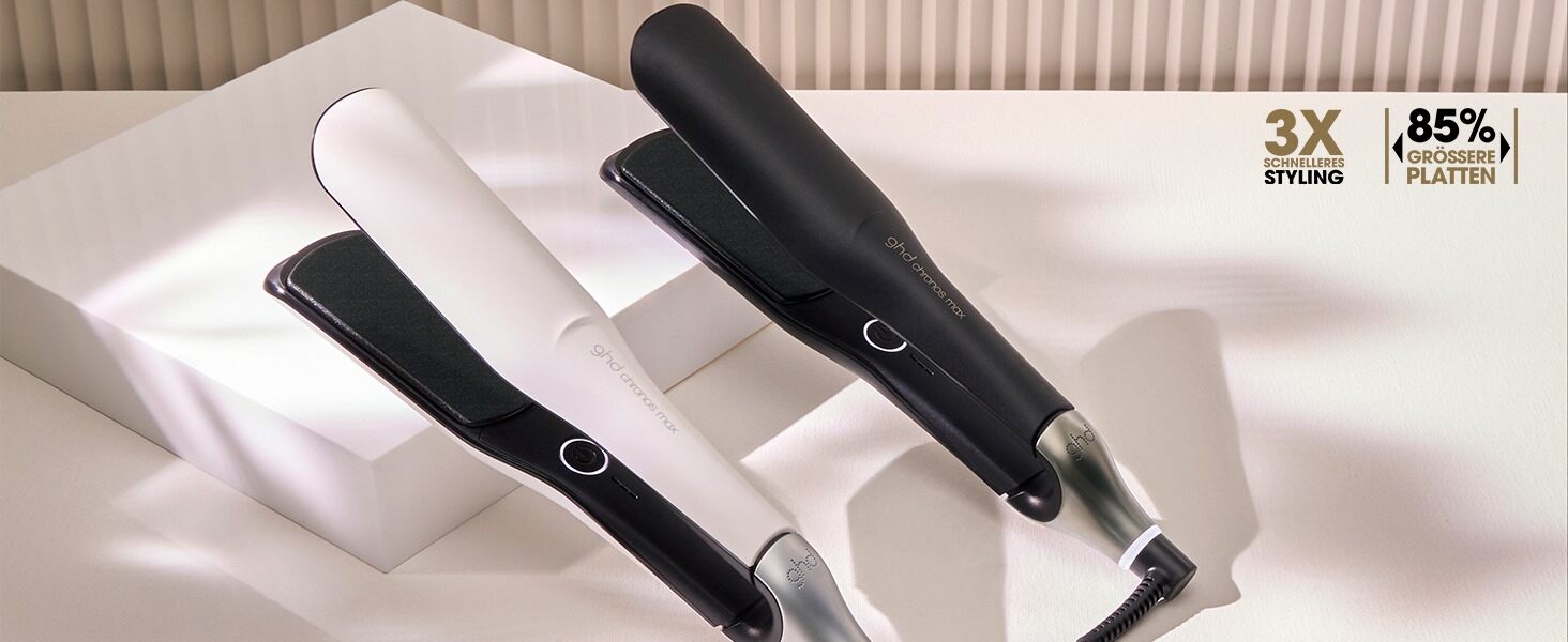 Випрямляч для волосся ghd Chronos Max – білий, широкі пластини, швидке випрямлення, блиск, захист від пошкодження, для густого та кучерявого волосся