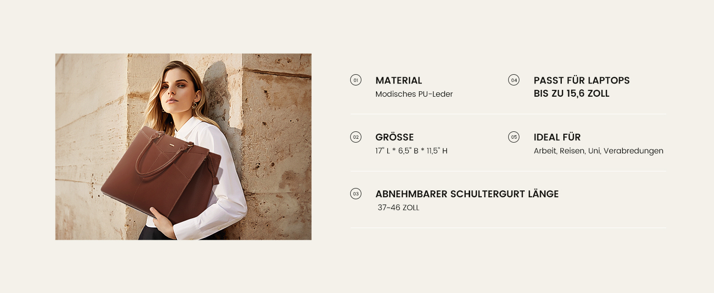 Сумка для ноутбука LOVEVOOK: жіноча сумка-шоппер, сумка для роботи, навчання, офісу, бізнесу, 15.6 дюймів, чорний (Y-khaki Sand)