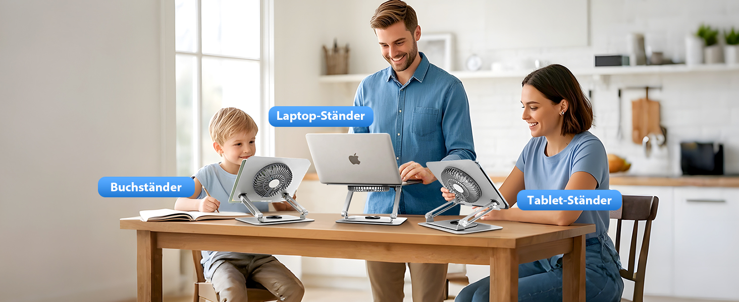 Підставка для ноутбука ICARE з RGB підсвіткою та охолодженням, 360° обертання, до 16 дюймів, срібна