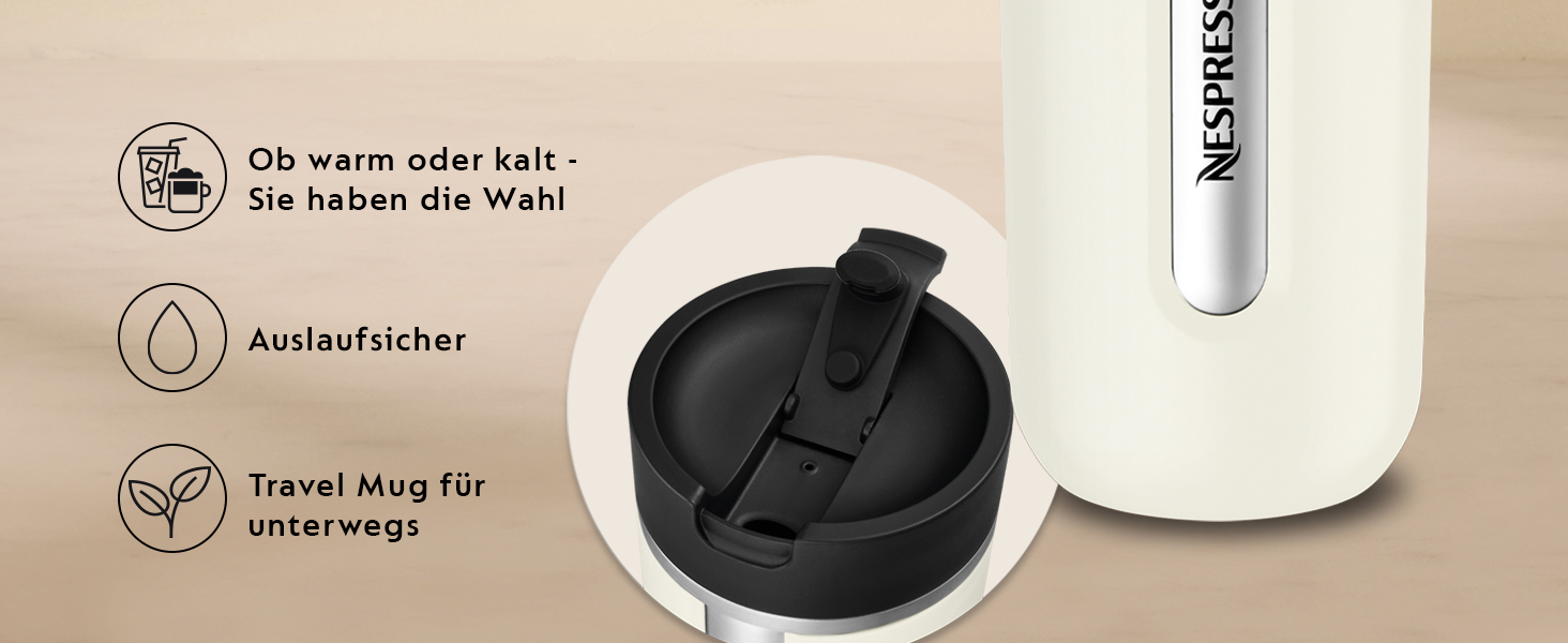 Термокружка Nespresso Travel Mug Small Sage Green 300 мл - Зелений салат, з кришкою, з нержавіючої сталі, для кави, чаю, матча