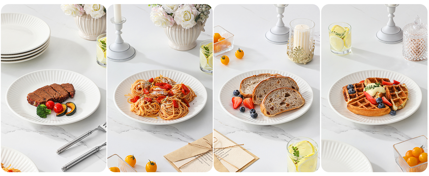 Набір посуду MALACASA LEILA Weiß для 6 осіб, 18 предметів, порцеляна, скандинавський стиль, білий