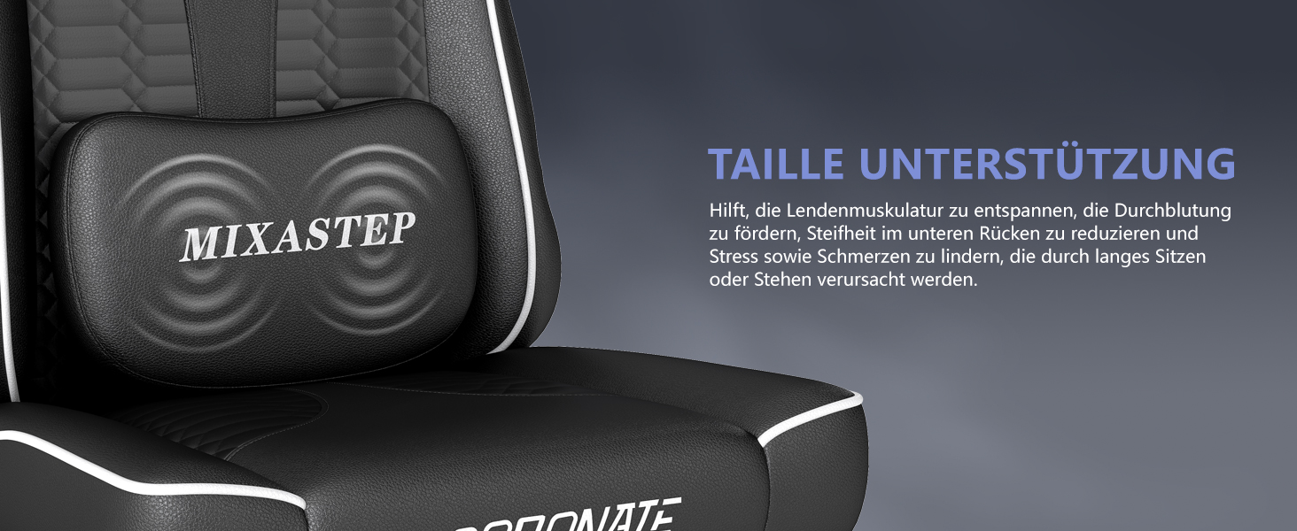 Ергономічне геймерське крісло з підніжкою, підголівником та підтримкою попереку. Регульоване геймерське крісло для дому та офісу. Біле.