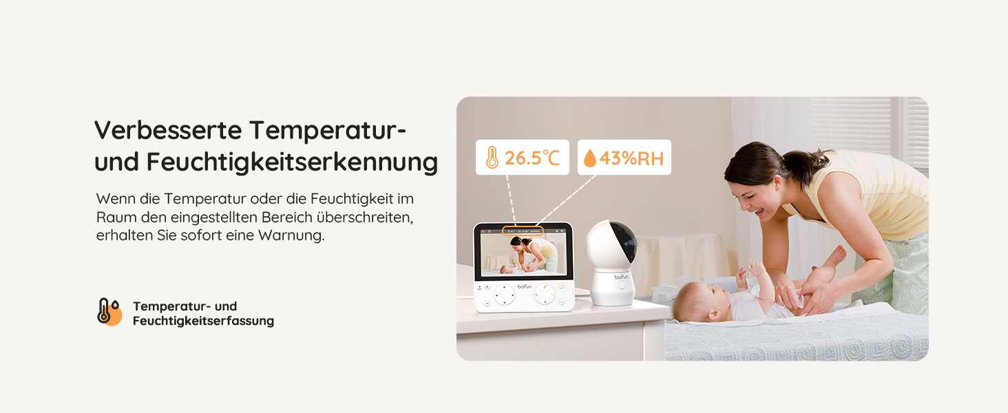 Відеоняня BOIFUN з камерою Wi-Fi 4MP, моніторинг через додаток, виявлення положення дитини, нічник, нічна зйомка, датчик руху/плачу/звуку, автотрекінг, сповіщення про вихід за межі зони