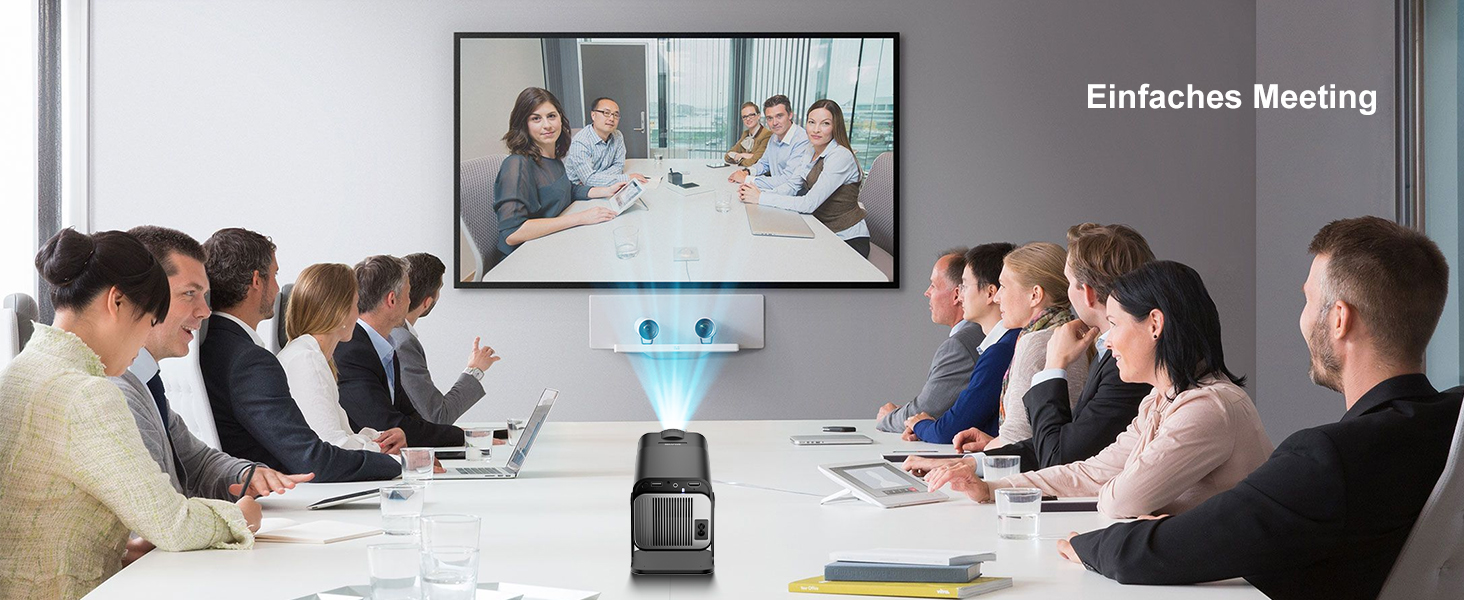 Beamer 4K HY260pro: Міні проєктор для дому та вулиці з WiFi 6, Bluetooth 5.4, Android TV, 180° обертання, 18000 люмен, 5W динамік