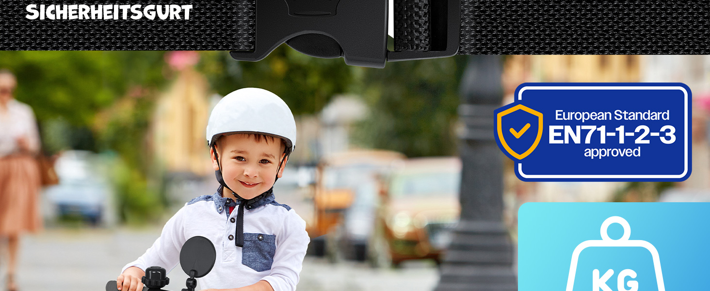 Біговел-триколіс KIDIZ 6-в-1 для дітей 1-5 років до 25 кг, з ручкою, захисним бампером, ременем безпеки, дзвінком та дзеркалом (Антрацит)