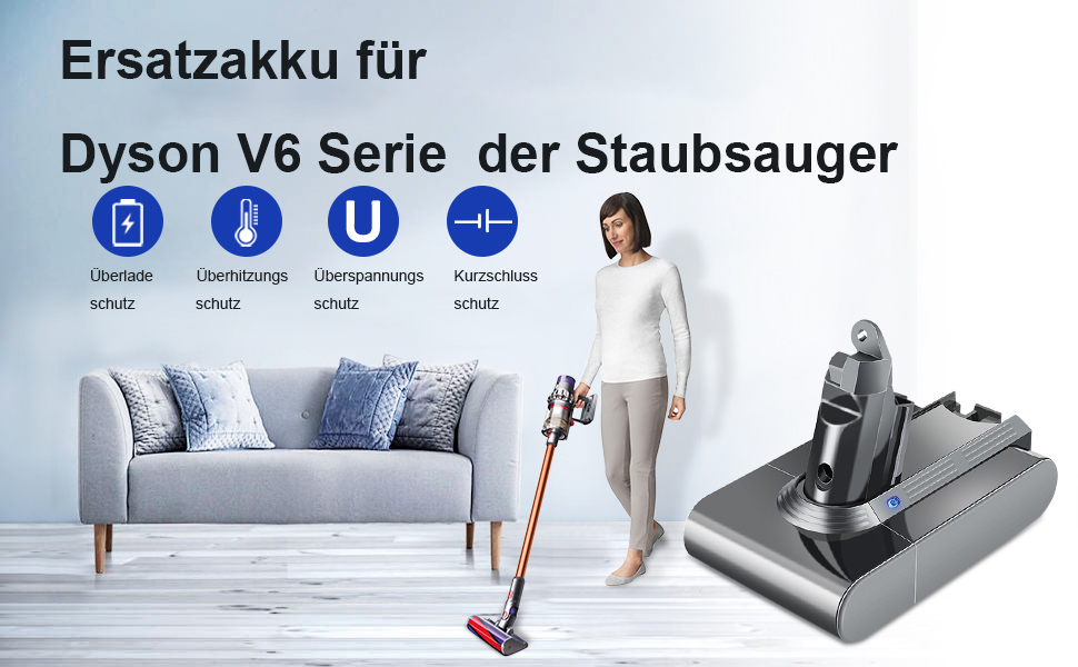 ОновленаЗмінна батарея 4600 мАг для фільтра Dyson V62, сумісна з DC62, DC58, DC59, DC61, DC72, DC74, 2024