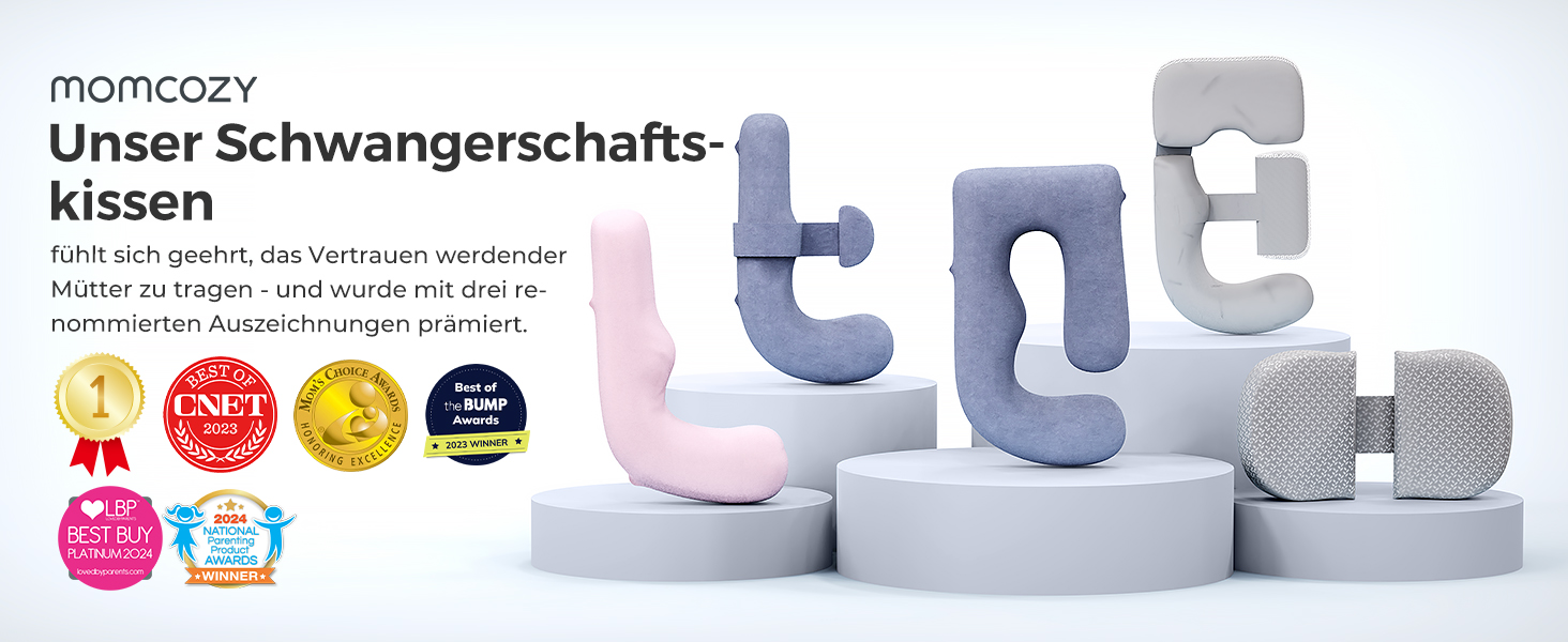 Вагітний подушка Momcozy з кристального велюру - U-подібна подушка для вагітних, повного тіла, для тих, хто спить на боці (145 см) - знімає напругу з спини та стегон, сірий колір, U-подібна форма
