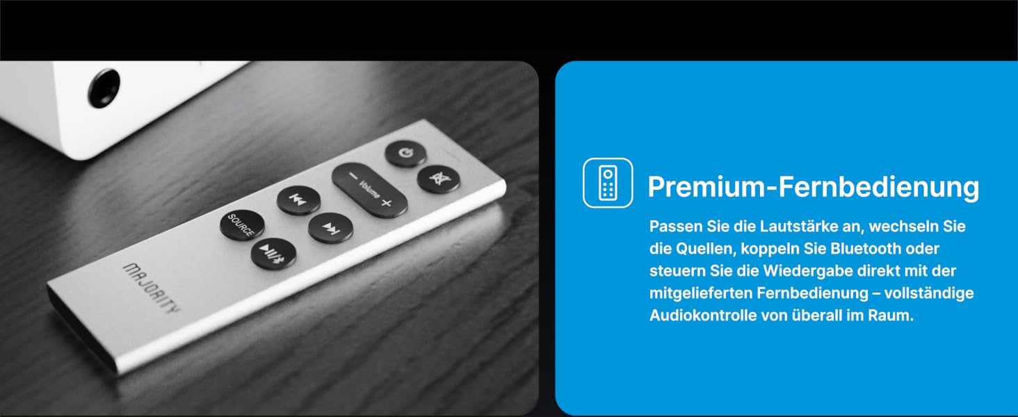 Активні Hi-Fi колонки Majority D50X 60W 2.0 для ПК та ТВ, Bluetooth 5.3, HDMI ARC, AUX, вуглецевий диффузор, білі