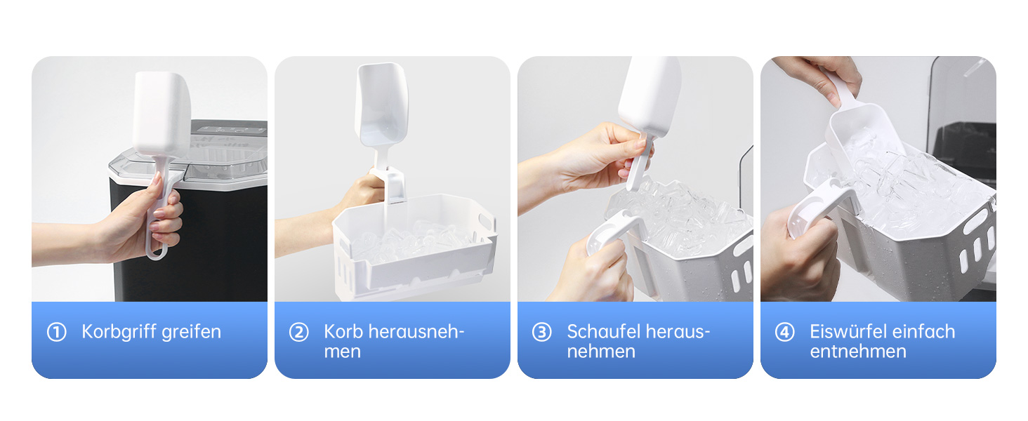 Льодогенератор WIE Kleine 1.3л для дому, офісу, бару - швидке виробництво льоду (9 кубиків за 6 хв), самоочищення, чорний