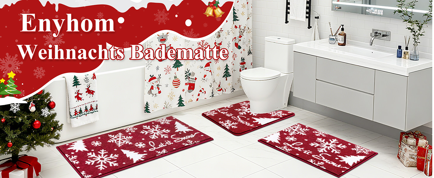 Набір килимків для ванної кімнати Badteppich Set: душовий килимок, килимок перед унітазом, килимок для ванної, м'який, високий ворс, 45x65 см + 50x120 см + 50x60 см, з малюнком 