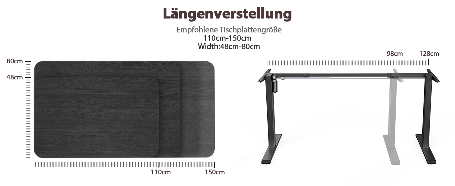 Електричні ніжки для столу з регулюванням висоти, з потужним мотором, на коліщатках, з 3 рівнями пам'яті та захистом від зіткнень, 72-116 см