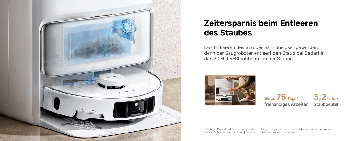 Робот-пилосос Mova P50 Pro Ultra з мокрою прибиранням, 19000 Па, самоочищення гарячою водою, бічні щітки, LDS-навігація, RGB AI, уникнення перешкод, автоматичне спорожнення/поповнення