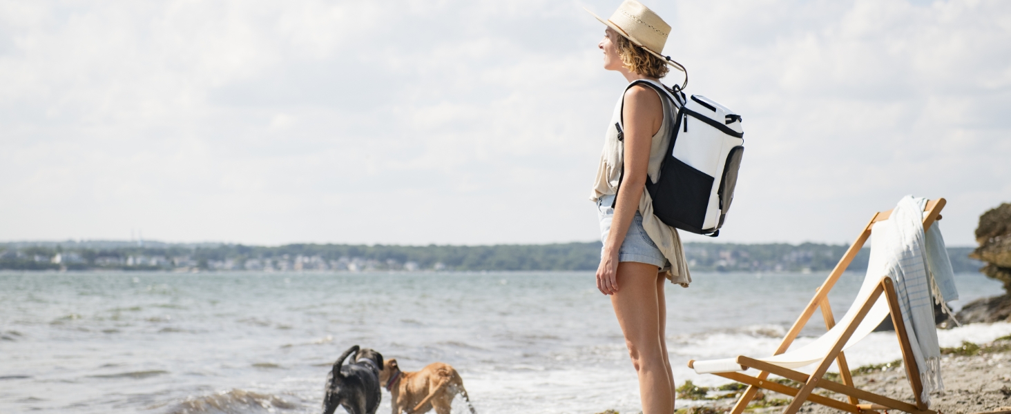 SPARTER Рюкзак-холодильник на 33/49 доз, ізольований терморюкзак, вологостійкий, легкий, для пляжу, подорожей, кемпінгу, обід (Оранжевий)