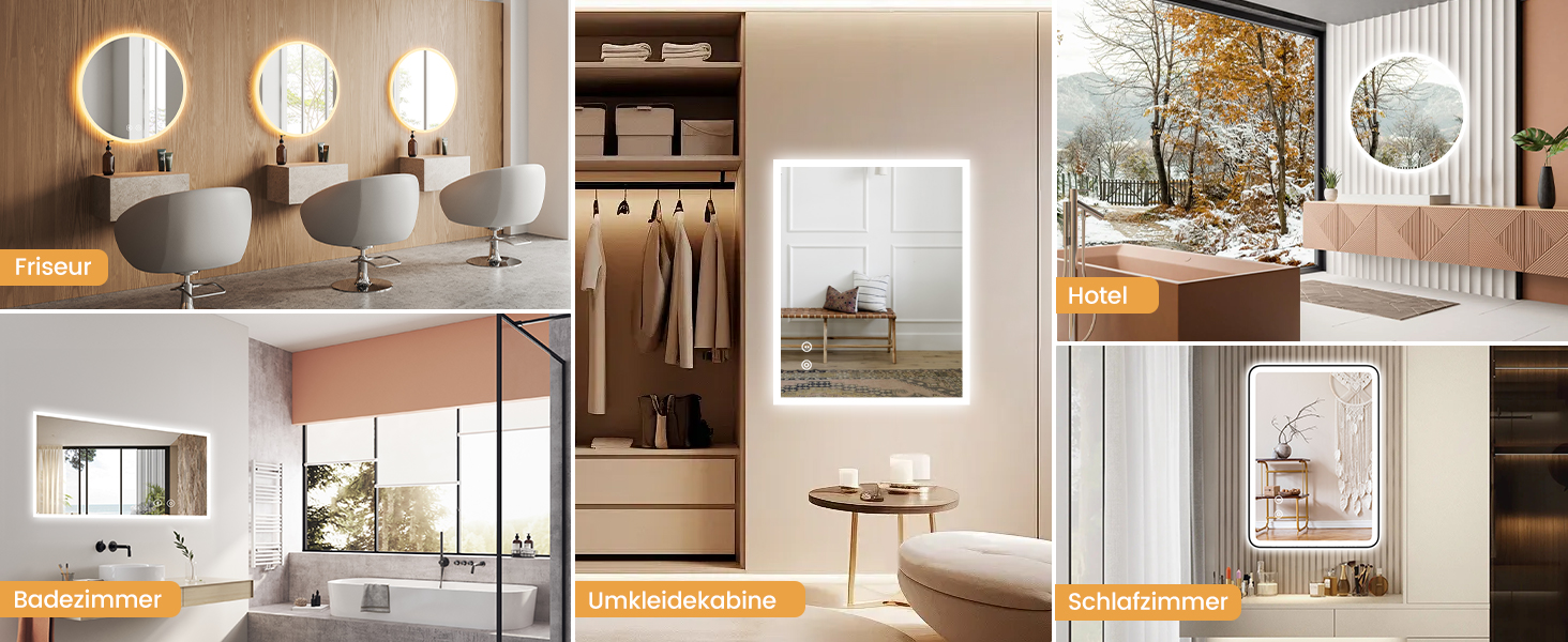 Дзеркало для ванної кімнати YOLEO з підсвічуванням, 70 см, LED, Bluetooth, сенсорне управління, захист від вибухів, 3 кольори світла, регулювання яскравості, антизапарник