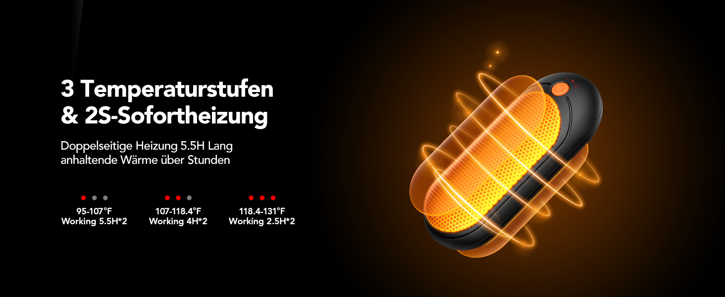 Електричні грілки для рук J-BRAUV 2 шт. 4000mAh з зарядним пристроєм 10000mAh, 3 режими нагріву, USB, до 24 годин, портативні (Золотий)