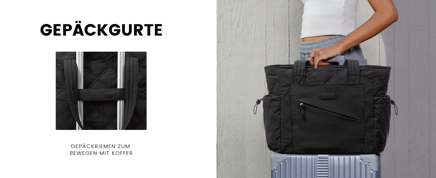 LOVEVOOK Сумка-шоппер для жінок, велика, робоча сумка, торбинка-шоппер, сумка для ноутбука 15,6/17,3 дюйма, сумка для навчання, офісна сумка, сумка для роботи, універсальна чорна сумка LOVEVOOK