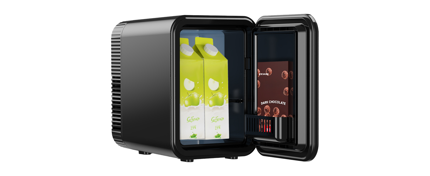 Mini холодильник Enventor 10L: портативний, з подвійним охолодженням, 12V/220V, для авто, спальні, офісу, чорний