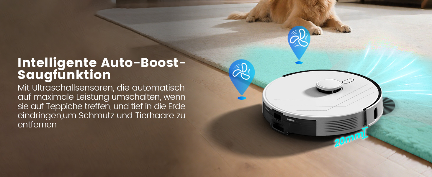 Робот-пилосос AIRROBO T30+ з функцією миття, LiDAR навігація, 6000Pa, 3.5L пилозбірник, 240 хв роботи, керування через додаток, білий малюнок